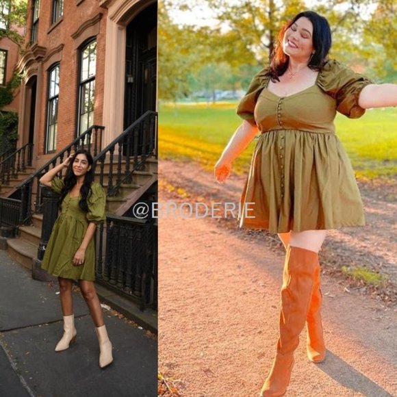 ANTHROPOLOGIE Maeve Puff-Sleeved Sweetheart Mini dress size S new with tag - Picture 4 of 8